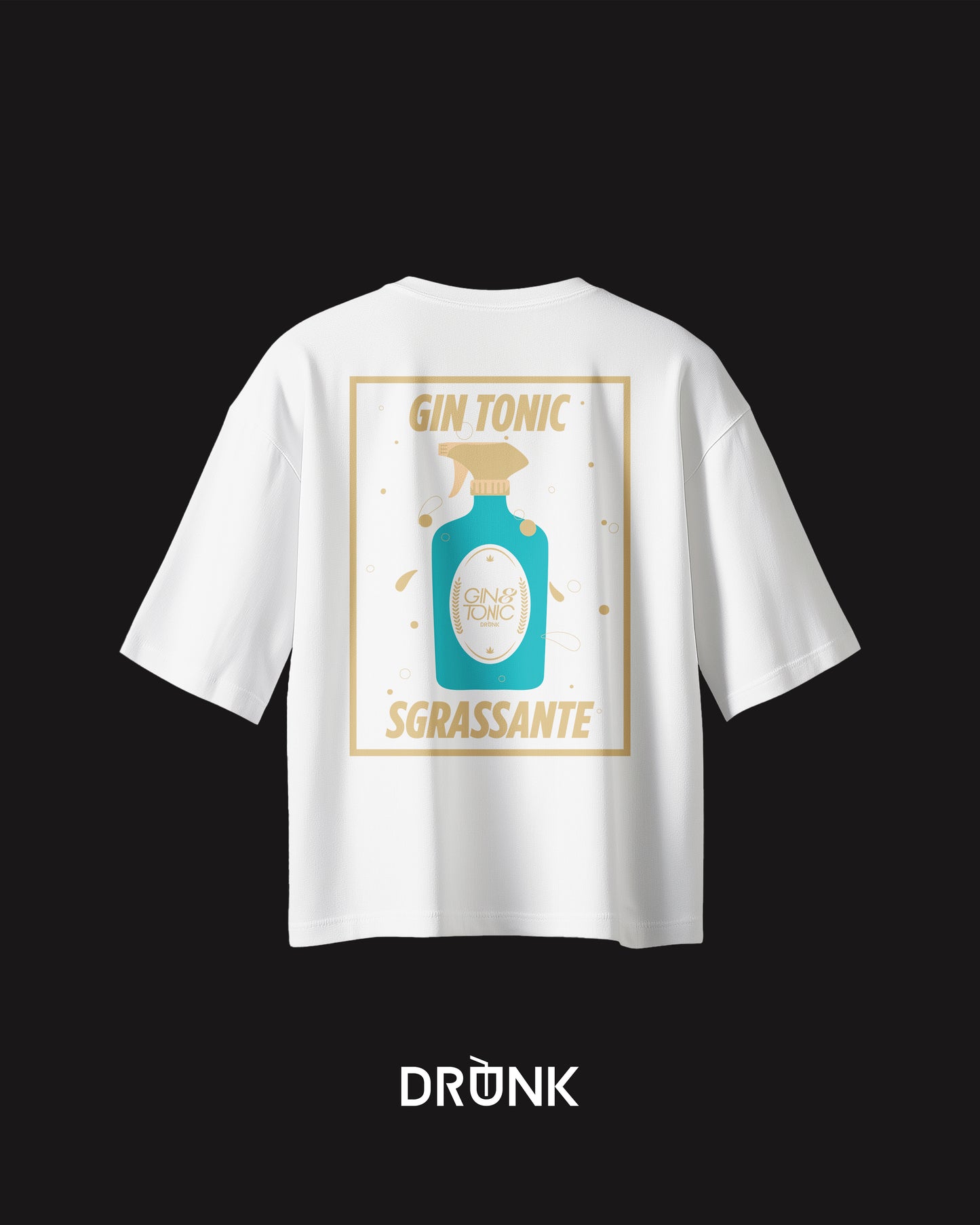 Gin Tonic Sgrassante - T-Shirt Bianca e Dettagli Oro
