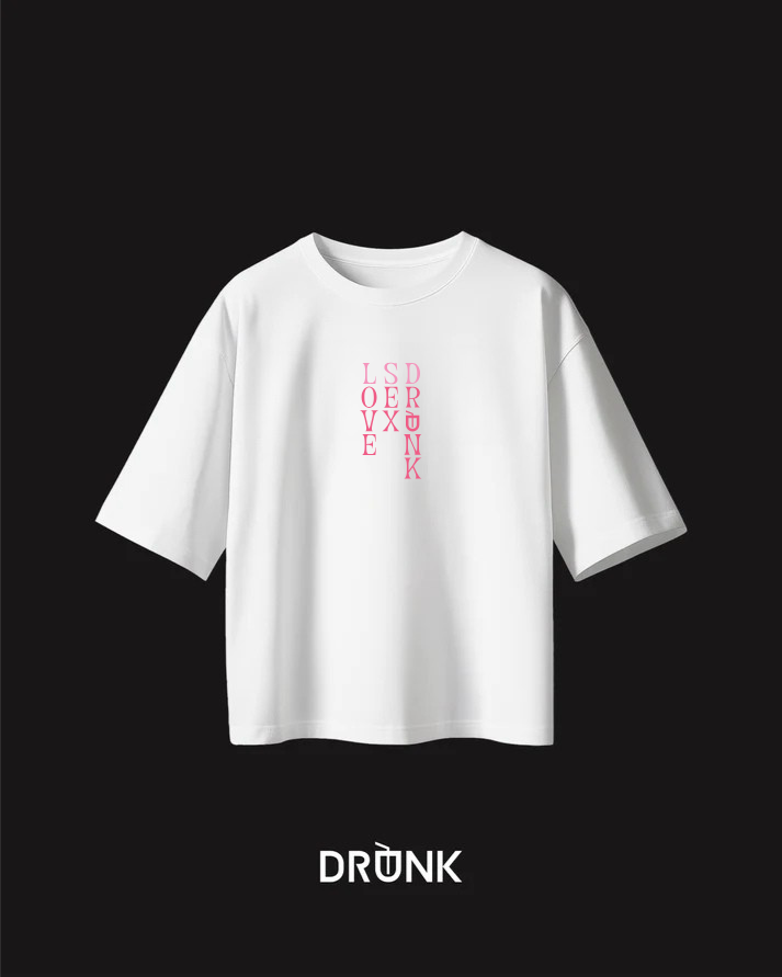 LSD - T-Shirt Bianca con scritta Love Sex Drunk