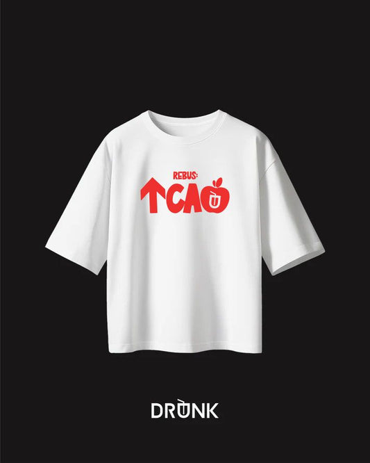 Sucamela - T-Shirt Bianca con scritta Rossa